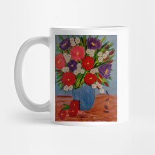 long grass and mixed flower bouquet Mug